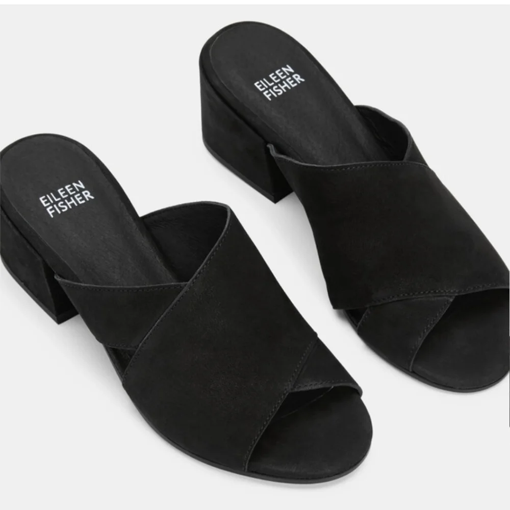 EILEEN FISHER  HAVEN TUMBLED NUBUCK SLIDE SZ 7 - Picture 2 of 9